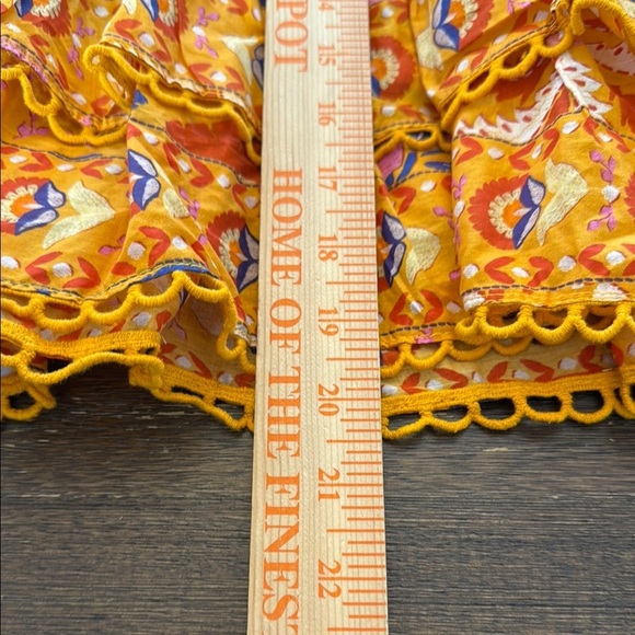 Farm Rio Yellow Palms Party Smocked Mini Skirt Size Small - Picture 9 of 16